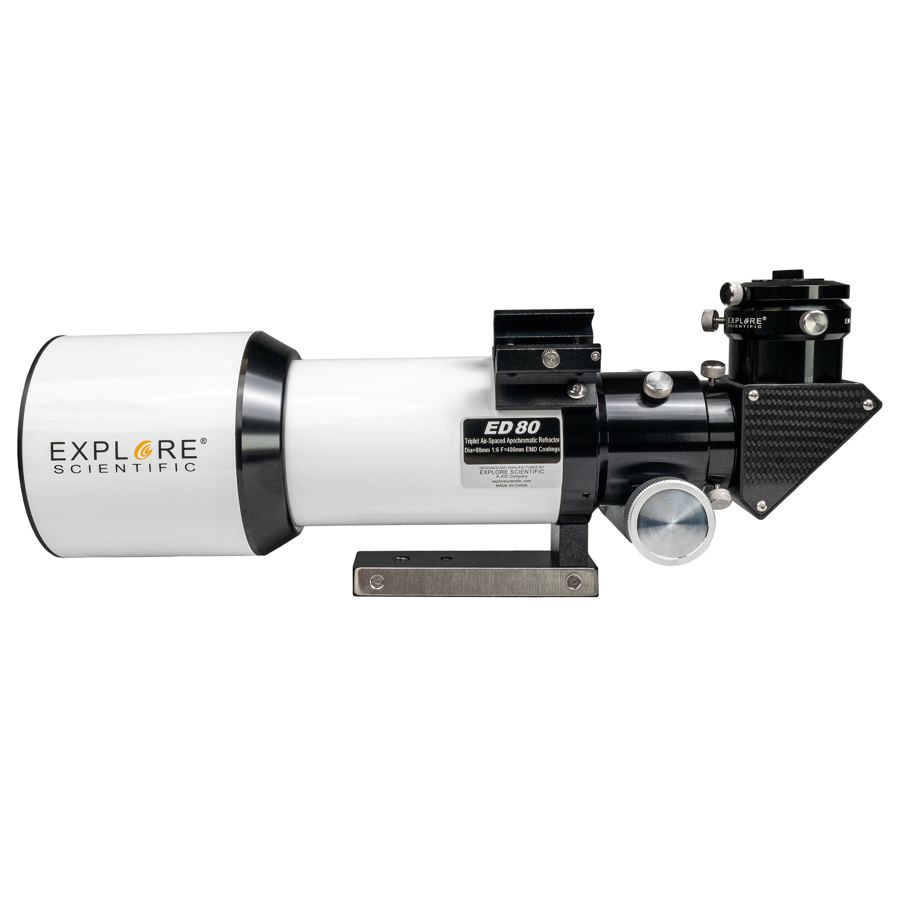 ED80 Essential Series Air-Spaced Triplet Refractor Telescope with 0.8x Focal Reducer and iEXOS-100-2 PMC-Eight Equatorial Tracker System
