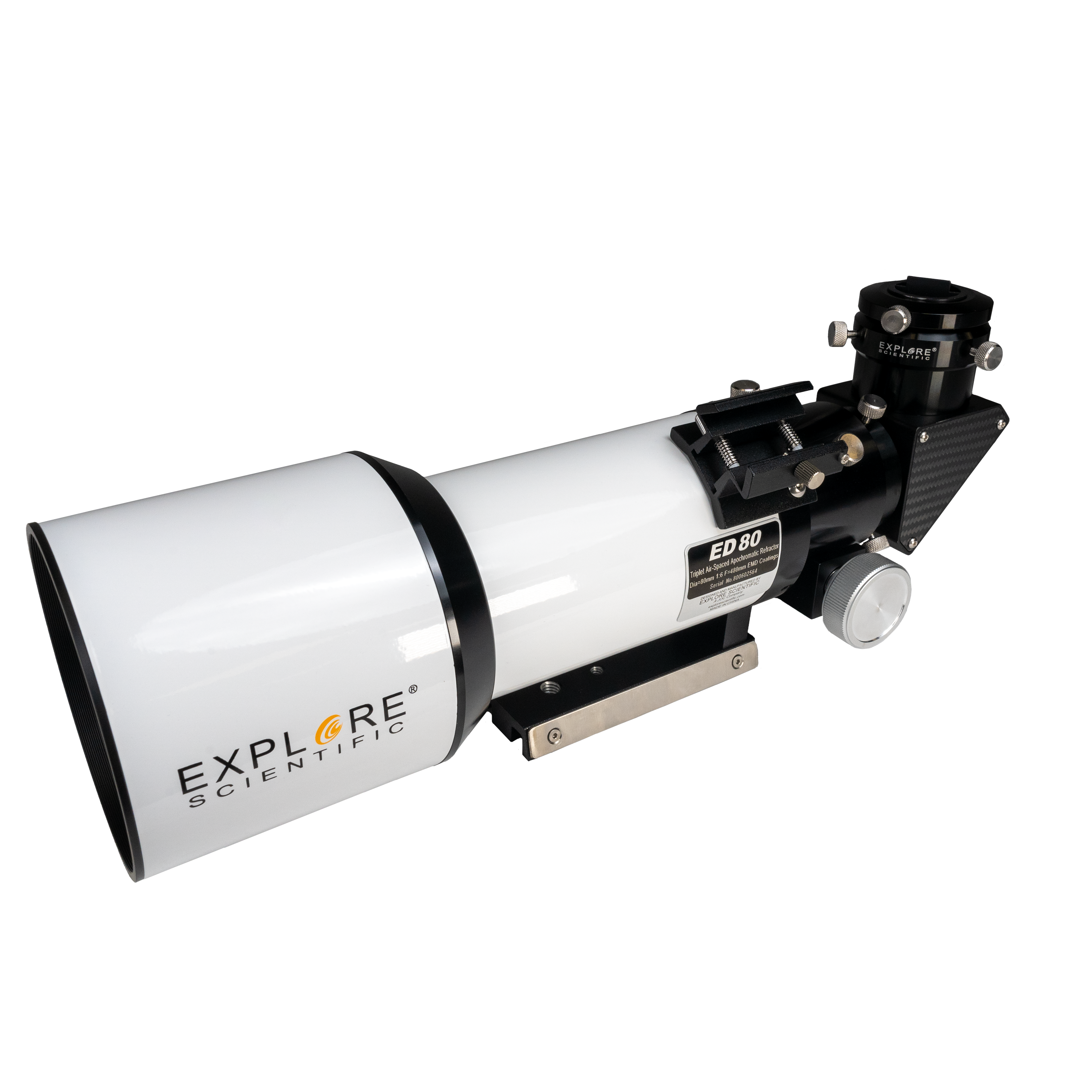ED80 Essential Series Air-Spaced Triplet Refractor Telescope with 0.8x Focal Reducer and iEXOS-100-2 PMC-Eight Equatorial Tracker System