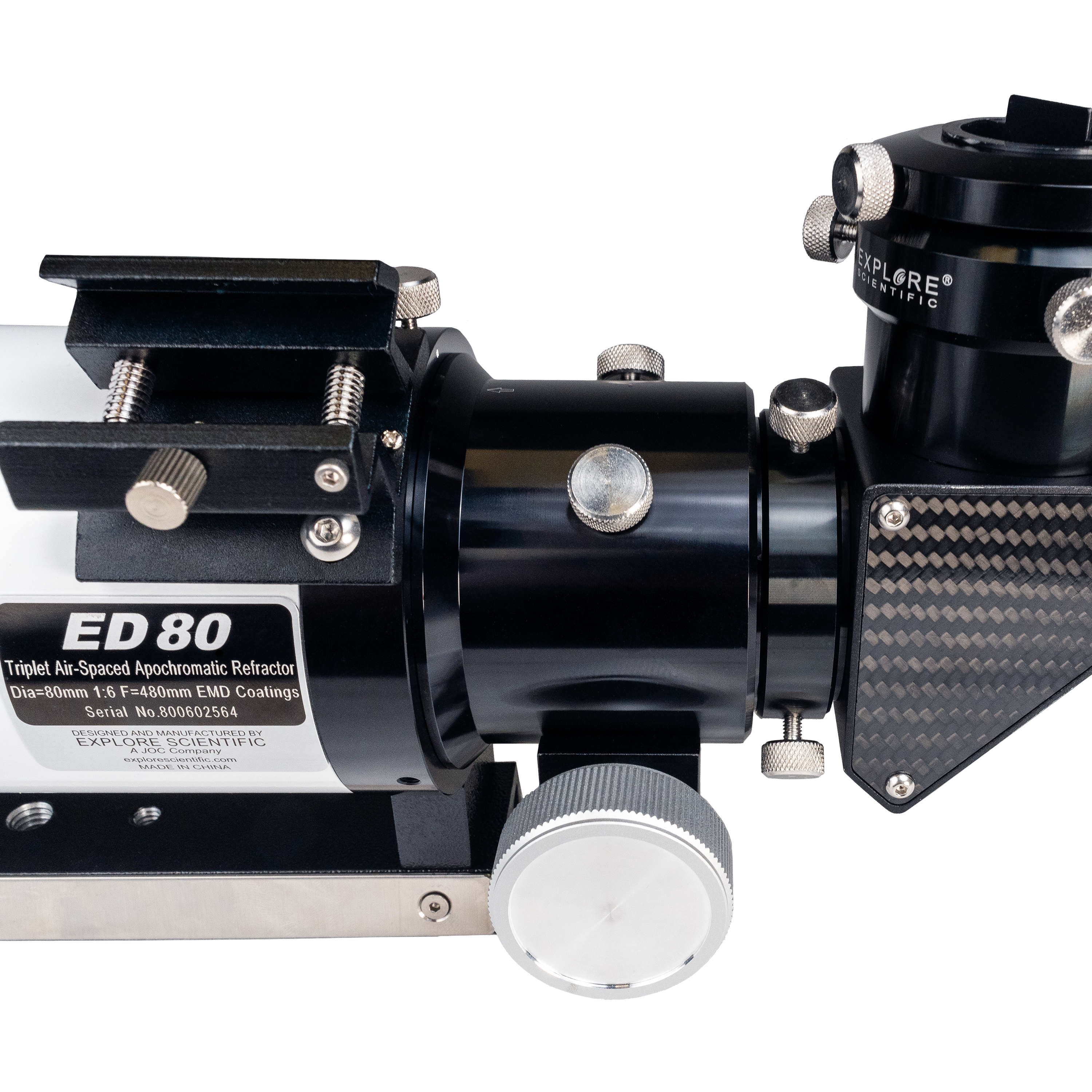 ED80 Essential Series Air-Spaced Triplet Refractor Telescope with 0.8x Focal Reducer and iEXOS-100-2 PMC-Eight Equatorial Tracker System