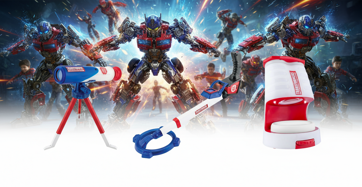 a toy action figures and a toy gun