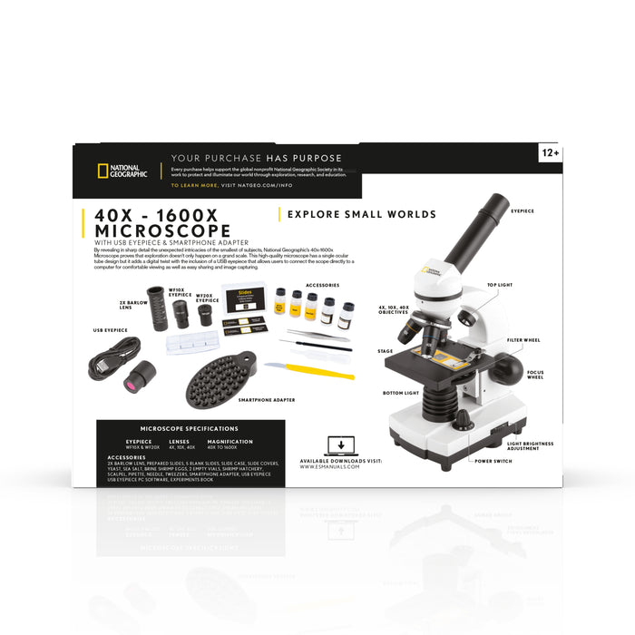 National Geographic 40x-1600x Mikroskop mit USB-Okular