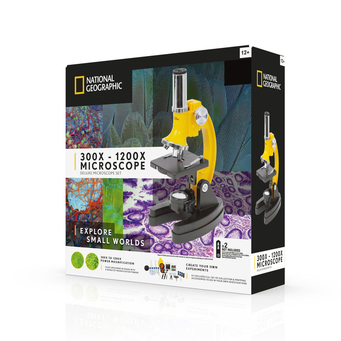 Microscopio National Geographic 300x-1200x con custodia rigida