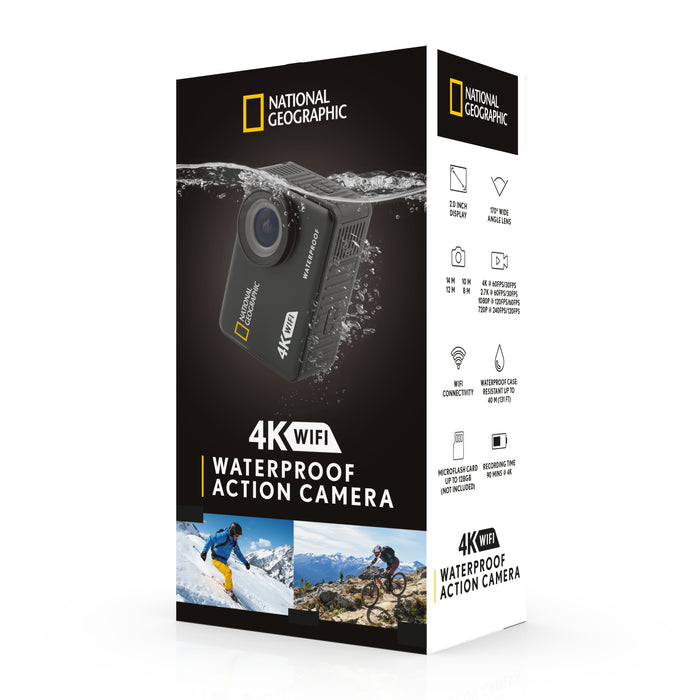 Caméra d'action imperméable National Geographic 4K avec WiFi